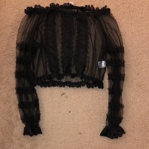 Black see through top